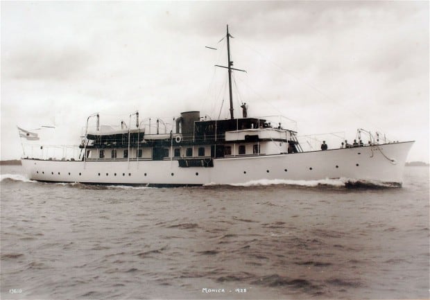 Motor yacht Grace in the 1950's when Princess Grace of Monaco honeymooned aboard her.