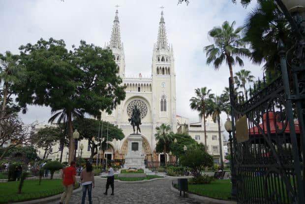 Cathedral in Guayaquil, Ecuador seen on a city tour.