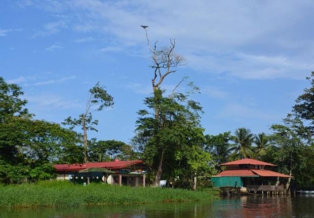 Arriving by boat to the Laguna de Tortuguero School in Costa Rica. 