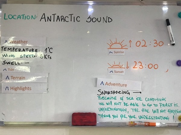 Activity white board hebridean sky polar expedition ship