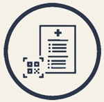 Logo with a blue circle surrounding a graphic of a document indicating Galapagos entry requirements. 