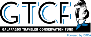 Galapagos Traveler Conservation Fund logo with acronym and image of blue-footed booby