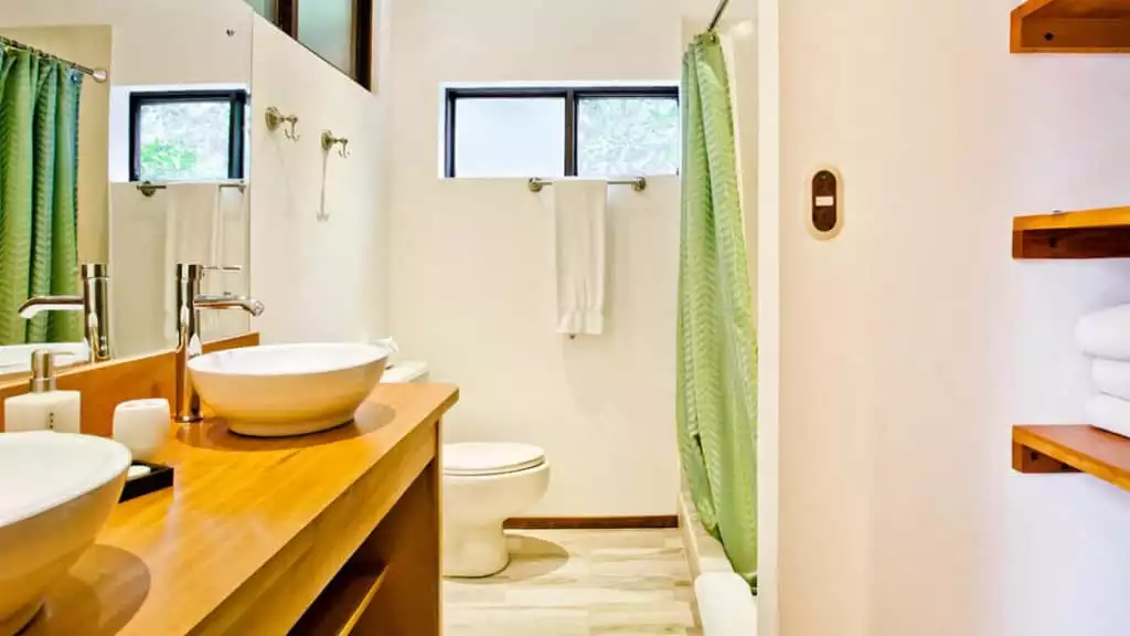 Forest View Balcony Room Bathroom at Monteverde Lodge

