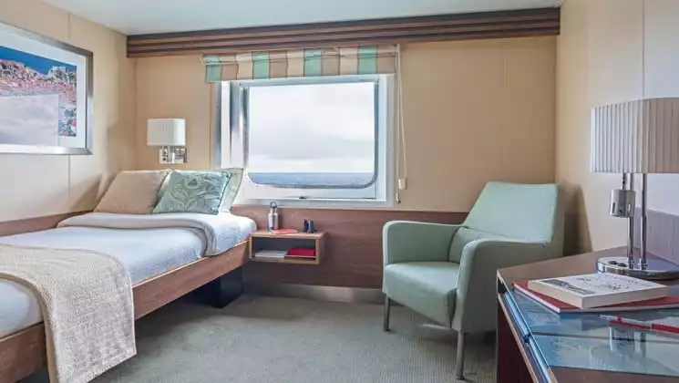 Category A Solo cabin aboard National Geographic Explorer