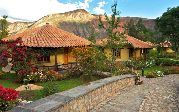 The red-tiled roofs and open-air patios mark the casitas at Sol y Luna, a sustainable, luxury retreat in Urubamba, one hour’s drive from Cusco.