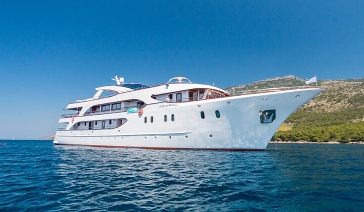 Starboard exterior of Admiral cruising in the Mediterranean.