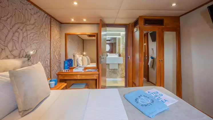 Category A cabin with double bed aboard Galileo