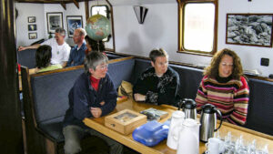 guests relaxing aboard the noorderlicht