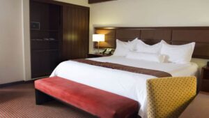 The superior room at Casa Andina Private Collection Miraflores with a king-sized bed is ideal to stay between the airport and Lima, Peru