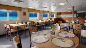 Dining room aboard Wilderness Adventurer