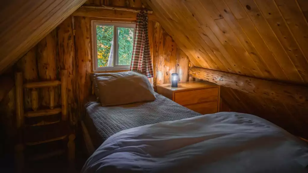 Iditarod Cabin loft at Winterlake Lodge
