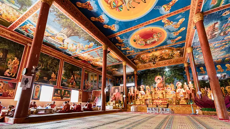 Take the opportunity while with the Aqua Mekong Cruise to explore Southeast Asia and see a Buddhist monastery in Cambodia