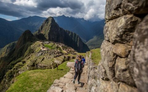 approaching machu picchu on peru highlights land tour