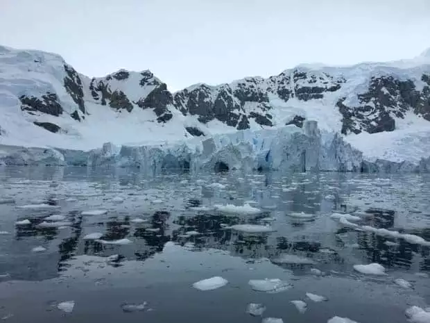 Paradise Bay Antarctica as seen from a small ship. 