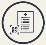 Logo with a blue circle surrounding a graphic of a document indicating Galapagos entry requirements. 