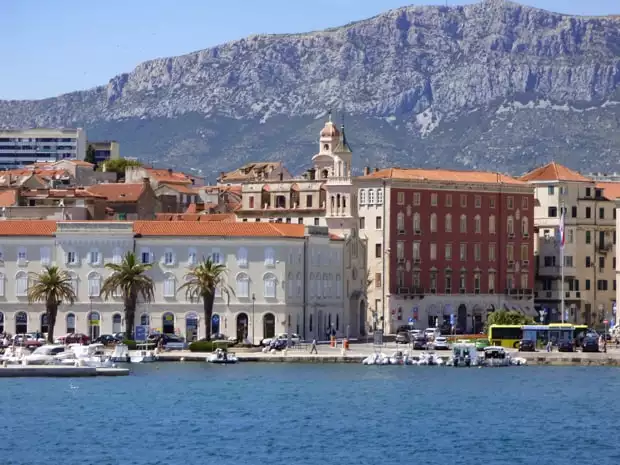 The Croatian city of Split from the view of the water.