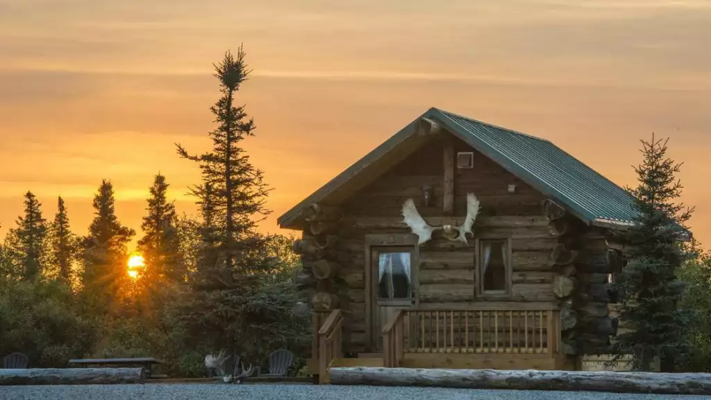 Guest cabin at Alaska's Gold Creek Lodge