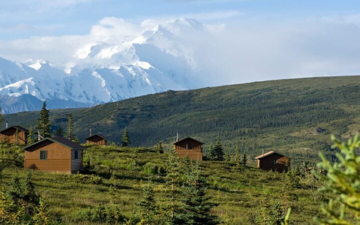 Camp Denali, with 18 guest cabins, is located on 67 acres in Alaska's natural surroundings. This sustainable, conservation-minded lodging is intertwined with the preservation of the National Park.