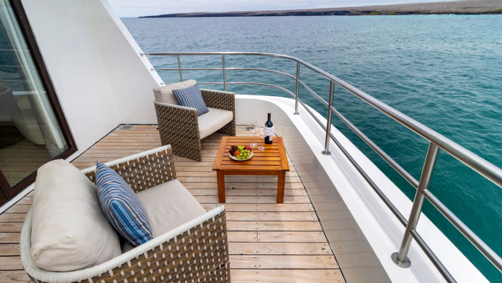 Suite #7 private balcony aboard Natural Paradise