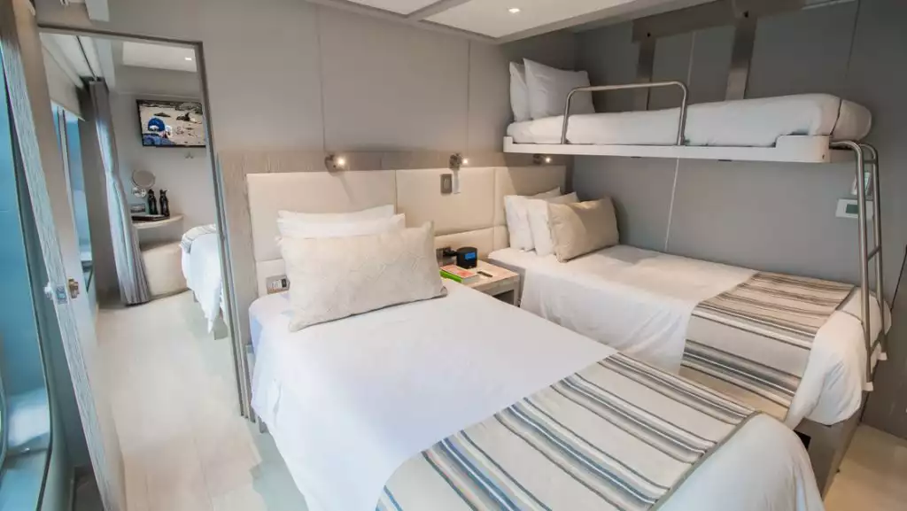 Triple connecting cabin aboard Origin, Theory & Evolve