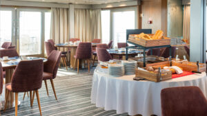 Variety Voyager sets a beautiful spread of breakfast offerings in the morning to start your day right as you enjoy the Mediterranean