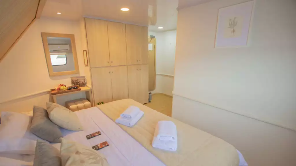 Standard Ocean View with queen bed aboard the Seaman Journey