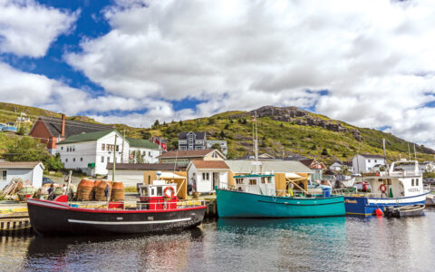 Small harbour with fishing boats outside St. John's, Newfoundland, Canada