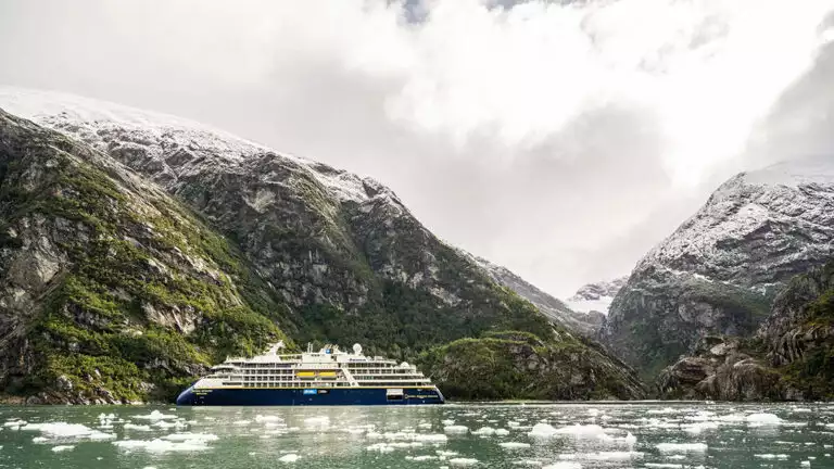 The National Geographic Resolution against the picturesque backdrop of the Beagle Channel, Chile.