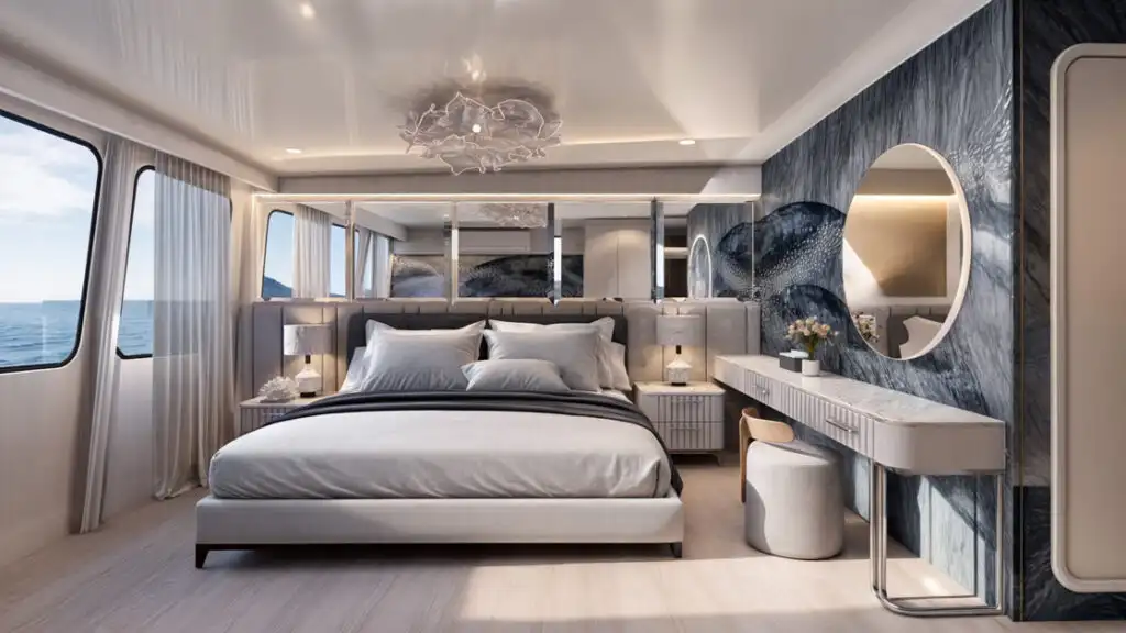 Golden Double Stateroom with king-size bed aboard Monique 