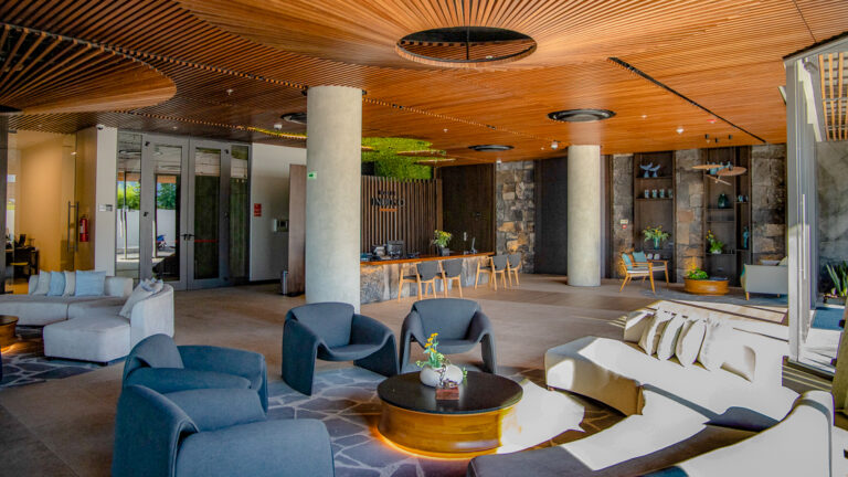 Indoor lounge at Hotel Indigo In Galapagos with new modern design