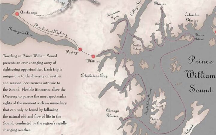 Prince William Sound Discovery route map.
