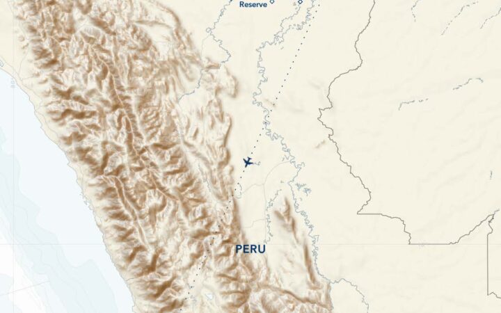 Upper Amazon Pacaya-Samiria Reserve Delfin II cruise route map.