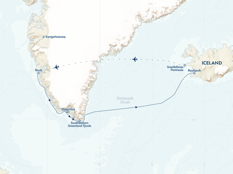 South Greenland Exploration: Fjords, Waterfalls & Fishing Villages Itinerary route map