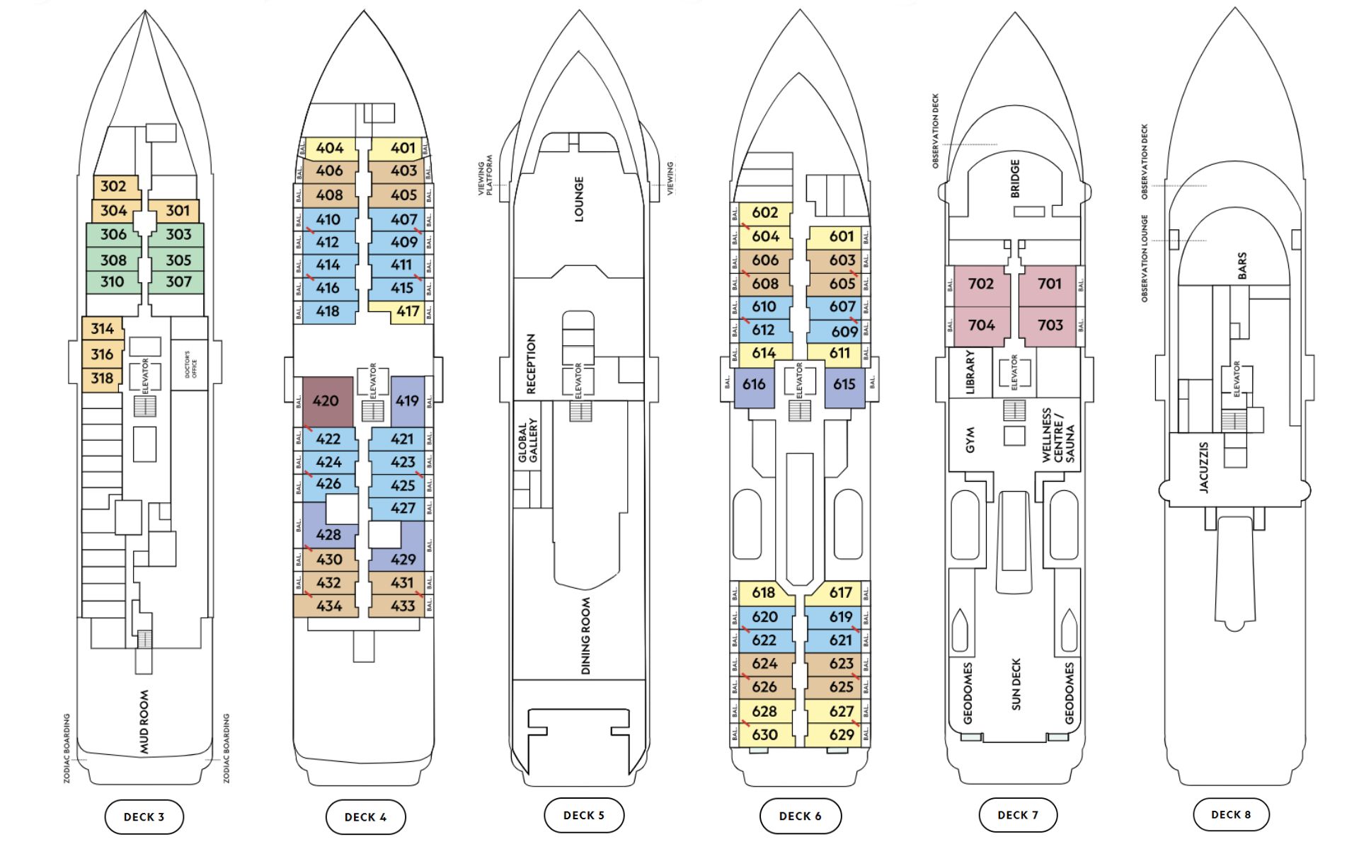 Greg Mortimer: Lindblad deck plan