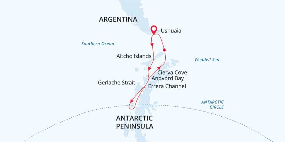 Polar circle aboard the sea spirit 15-day or 14-day itinerary