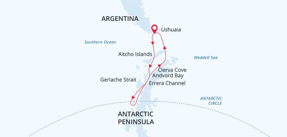 Polar circle aboard the sea spirit 15-day or 14-day itinerary