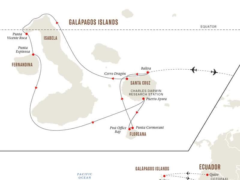 7-day Iconic Wildlife & Sublime Scenery cruise on Santa Cruz II operating round-trip from Baltra for 5 days cruising Santa Cruz, Isabela, Fernandina and Floreana islands.