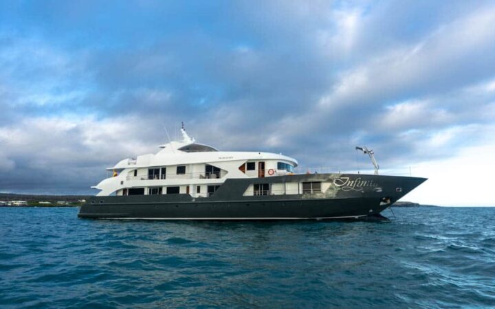 Galapagos Infinity yacht exterior anchored in the Galapagos