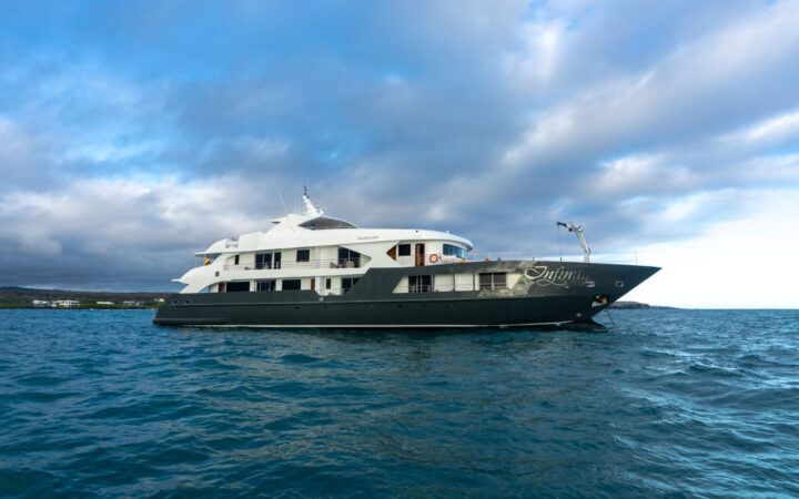 Galapagos Infinity yacht exterior anchored in the Galapagos