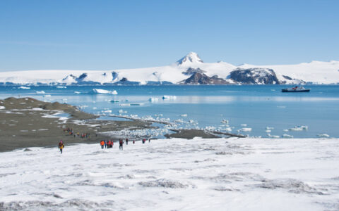 During a Classic Antarctica trip aboard the Ushuaia a group of explorers set ashore to hike and see the beautiful landscape