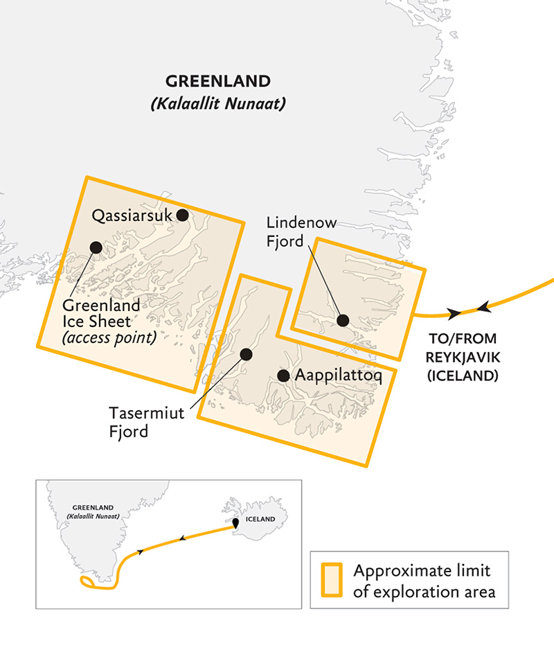 2026 South Greenland Adventure: The Majestic Alpine Arctic Itinerary route map