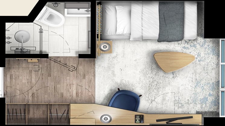 Rendering of the Solo Panorama cabin aboard Ultramarine